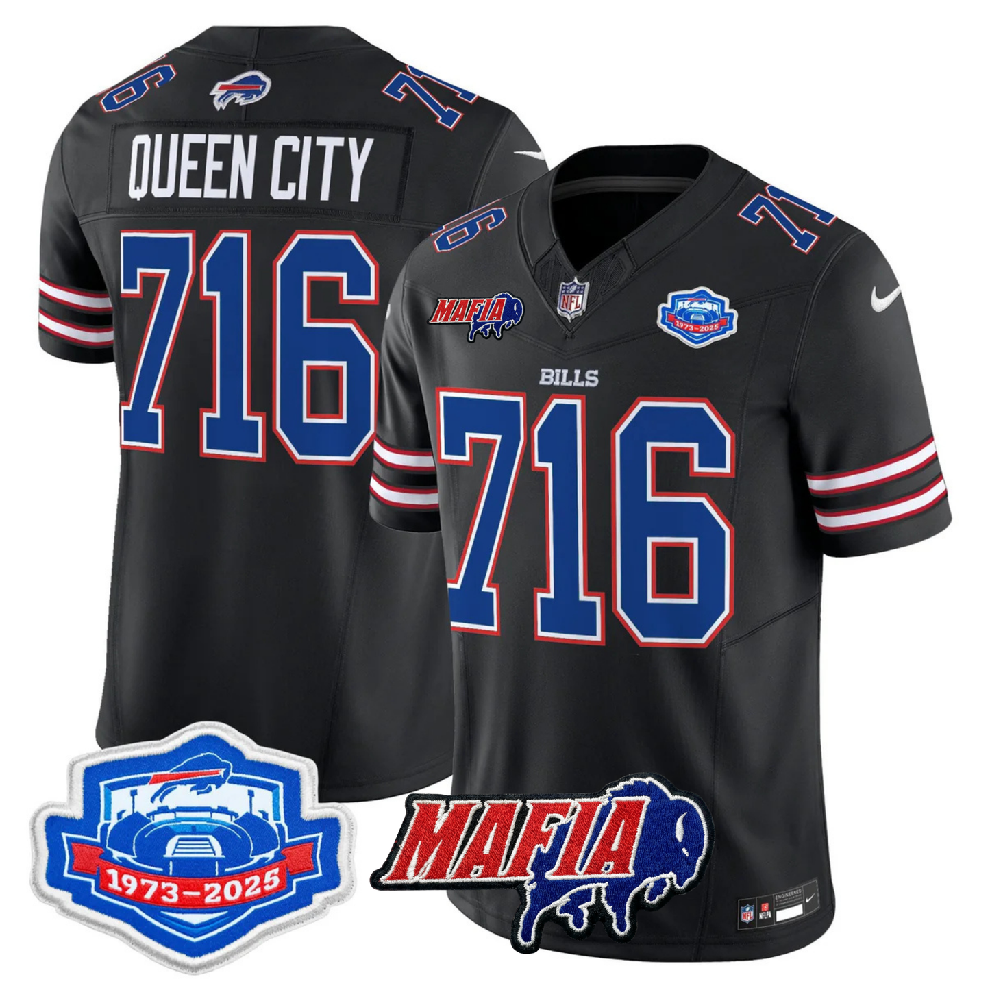 BUF 2025 Bills Mafia & Farewell Season Patch Vapor Limited Jersey - All Stitched