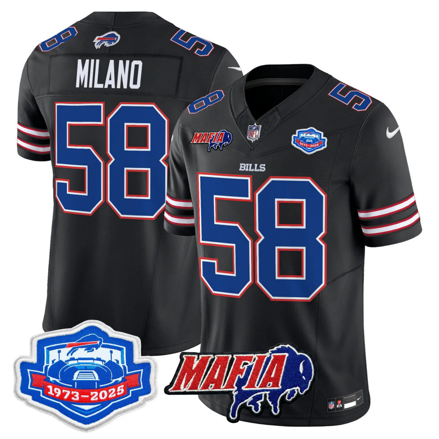 BUF 2025 Bills Mafia & Farewell Season Patch Vapor Limited Jersey - All Stitched