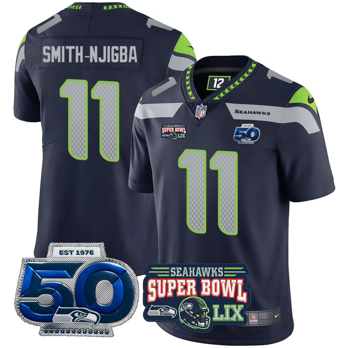 SEA 2025 Vapor Limited Jersey V5- NFC Champions Limited Patch - All Stitched