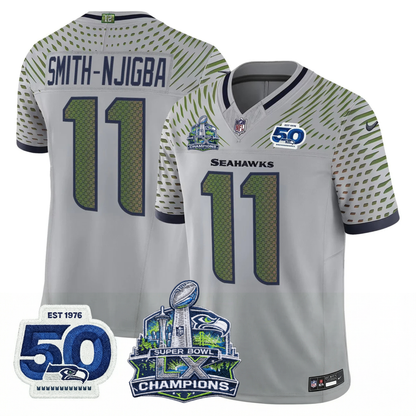 SEA S.Bowl LX Champions Patch Vapor Limited Jersey - All Stitched
