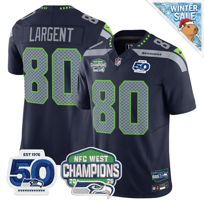 Seattle Seahawks 50th & NFC West Champions Patch Vapor Limited Jersey - Stitched