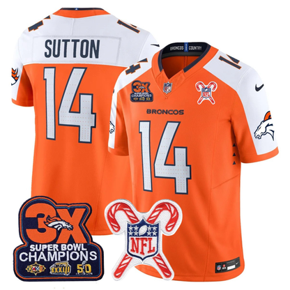 DEN 3-Time Champions & Christmas Patch Vapor Limited Jersey - All Stitched