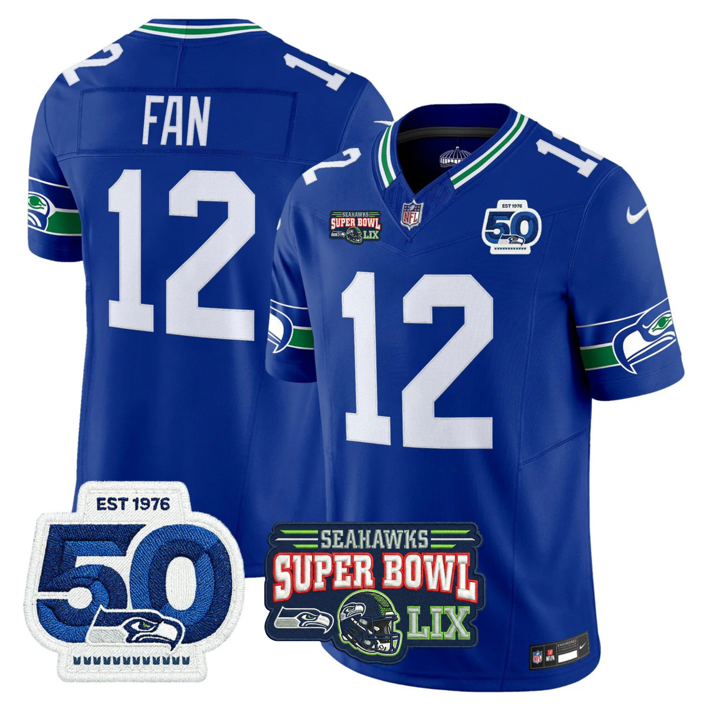 SEA 2025 Vapor Limited Jersey V5- NFC Champions Limited Patch - All Stitched