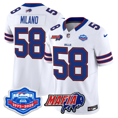 BUF 2025 Bills Mafia & Farewell Season Patch Vapor Limited Jersey - All Stitched