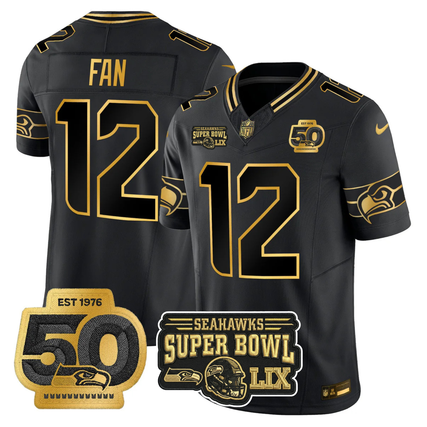 SEA 2025 Vapor Limited Jersey V5- NFC Champions Limited Patch - All Stitched