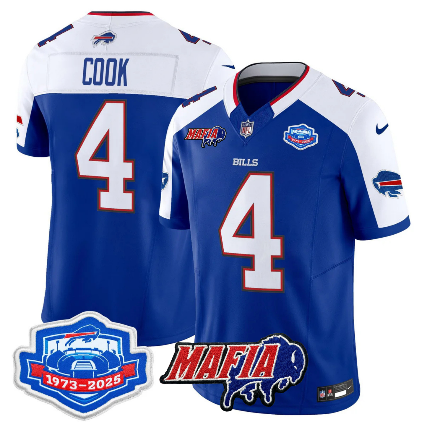 BUF 2025 Bills Mafia & Farewell Season Patch Vapor Limited Jersey - All Stitched