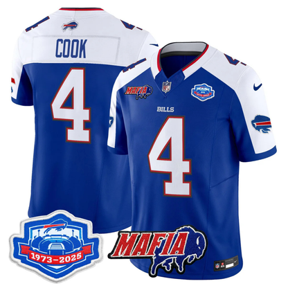 BUF 2025 Bills Mafia & Farewell Season Patch Vapor Limited Jersey - All Stitched