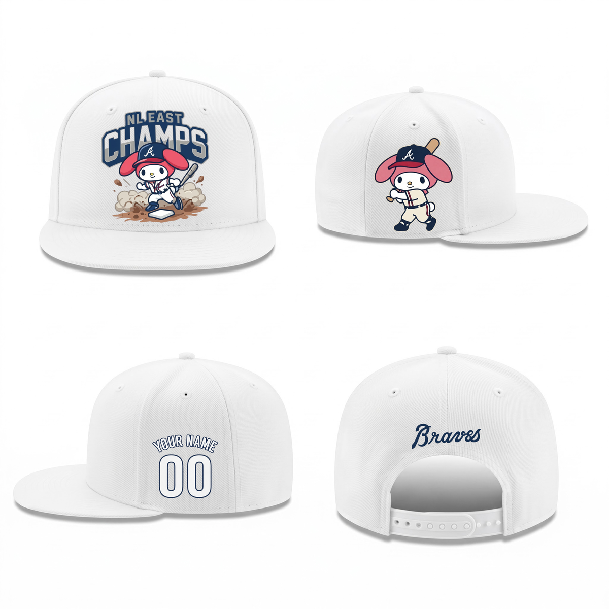 ATL x Pink Sanrio Friends Personalized Snapback Cap - Printed