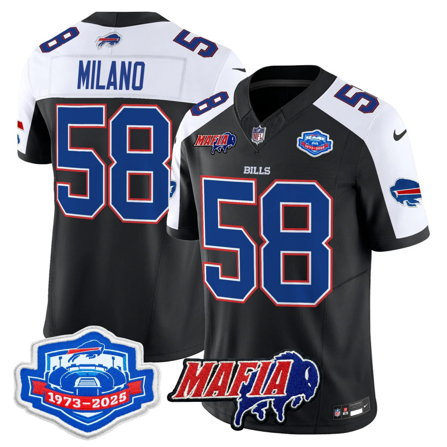 BUF 2025 Bills Mafia & Farewell Season Patch Vapor Limited Jersey - All Stitched
