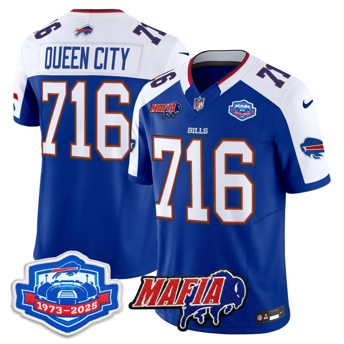 BUF 2025 Bills Mafia & Farewell Season Patch Vapor Limited Jersey - All Stitched