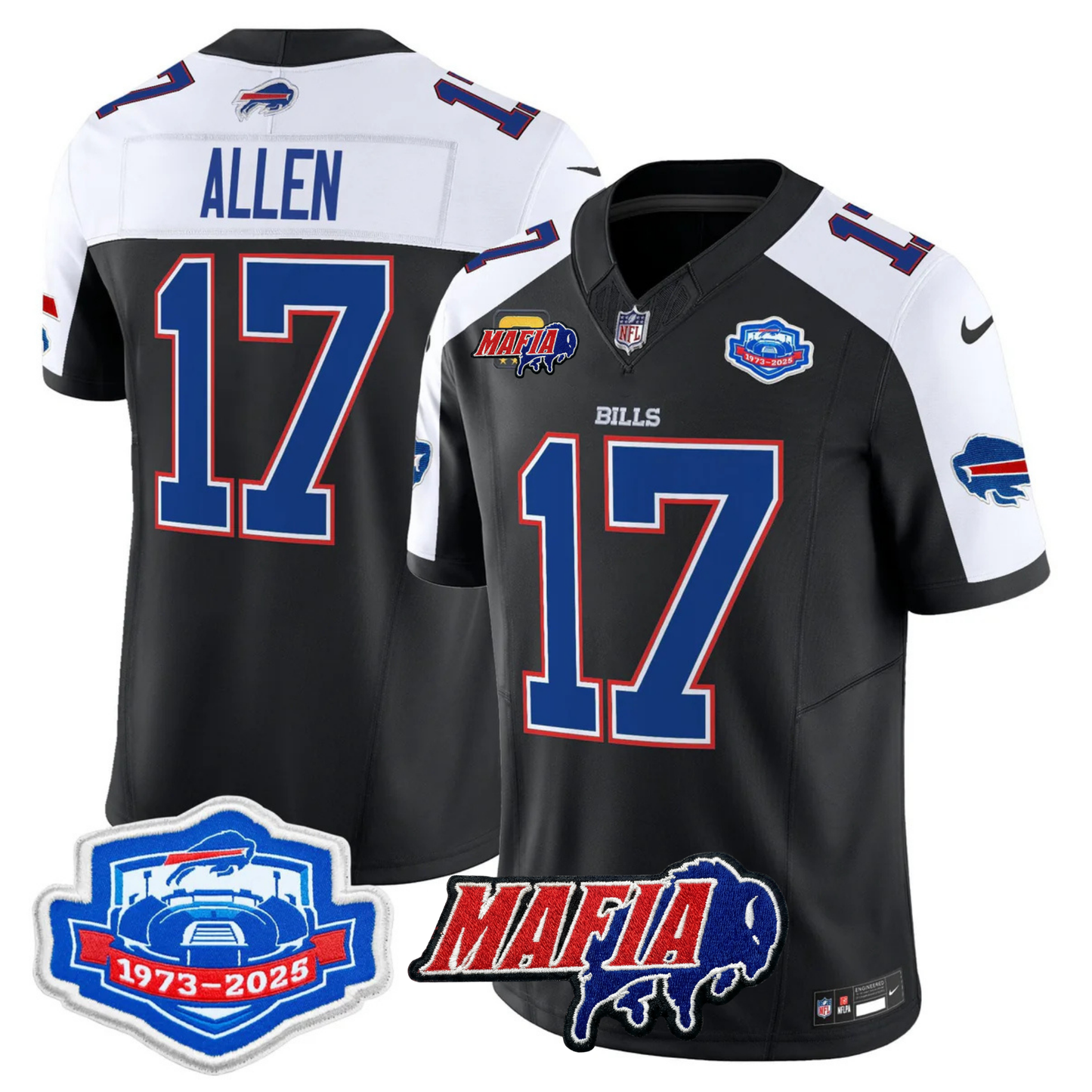 BUF 2025 Bills Mafia & Farewell Season Patch Vapor Limited Jersey - All Stitched
