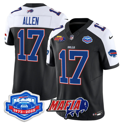 BUF 2025 Bills Mafia & Farewell Season Patch Vapor Limited Jersey - All Stitched