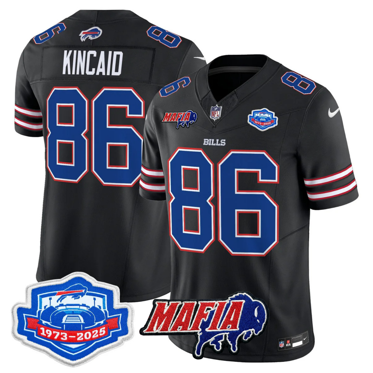 BUF 2025 Bills Mafia & Farewell Season Patch Vapor Limited Jersey - All Stitched