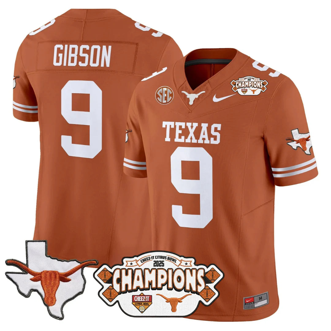 TEX 2025 State Map & Citrus Bowl Champions Patch Vapor Limited Jersey V1 - All Stitched