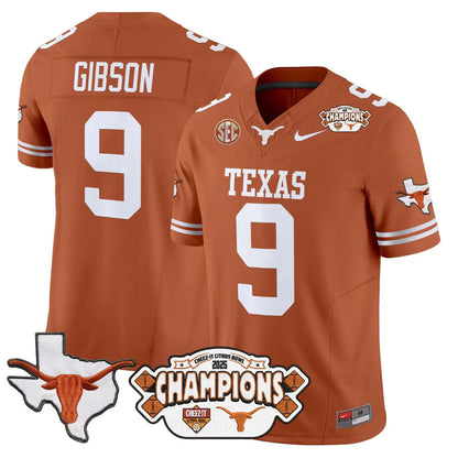 TEX 2025 State Map & Citrus Bowl Champions Patch Vapor Limited Jersey V1 - All Stitched