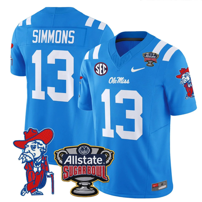 Ole Miss Rebels 2025 Sugar Bowl Patch Vapor Limited Jersey - All Stitched