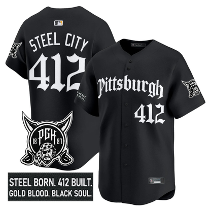 PIT 'Gothic Steel City Edition' Vapor Premier Limited Jersey - All Stitched