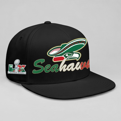 Seattle Seahawks Mexico Edition Personalized Snapback Cap - Printed