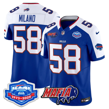 BUF 2025 Bills Mafia & Farewell Season Patch Vapor Limited Jersey - All Stitched
