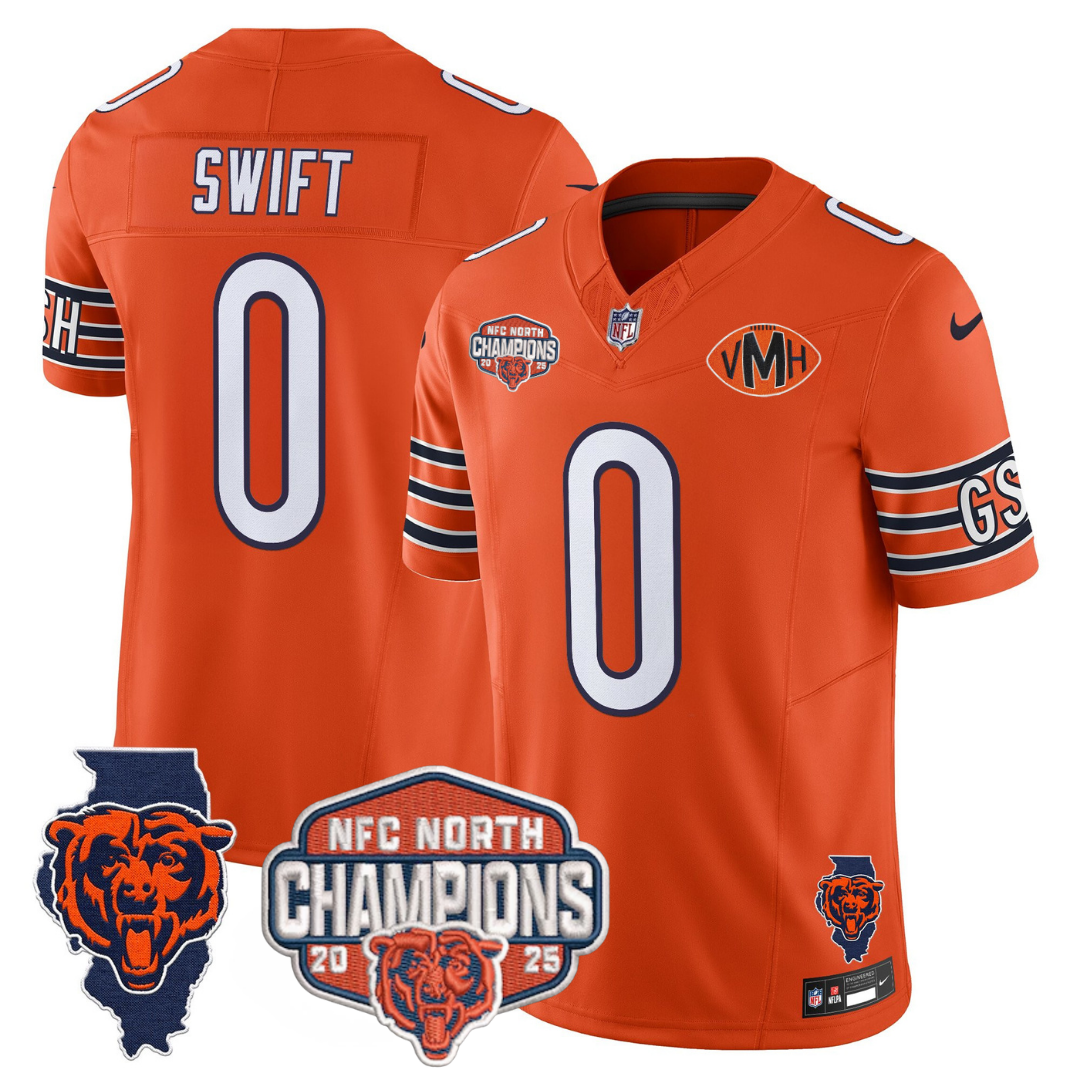 CHI 2025 NFC North Champions Patch Jersey V2 - All Stitched