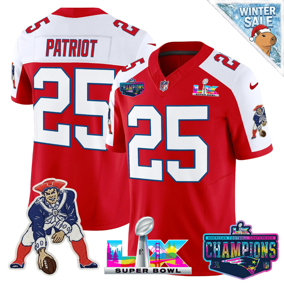 Women's NE 2025 Vapor Jersey - AFC Champions Limited Patch - All Stitched