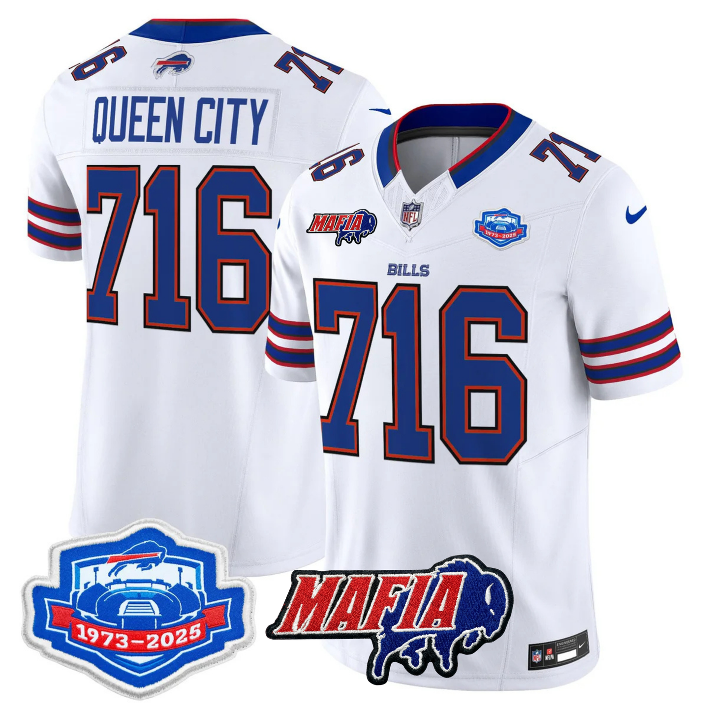BUF 2025 Bills Mafia & Farewell Season Patch Vapor Limited Jersey - All Stitched