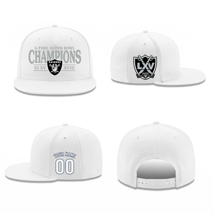 LVR 3X Super Bowl Champions Personalized Snapback Cap - Printed