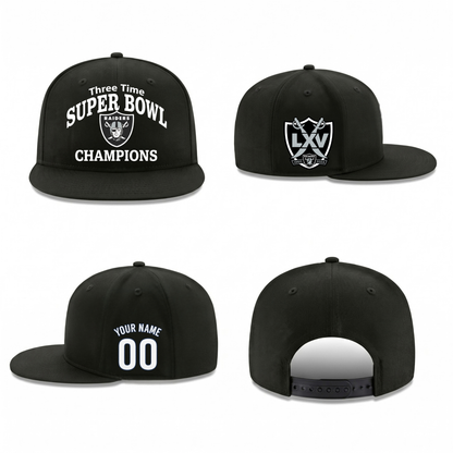 LVR 3X Super Bowl Champions Personalized Snapback Cap - Printed V2