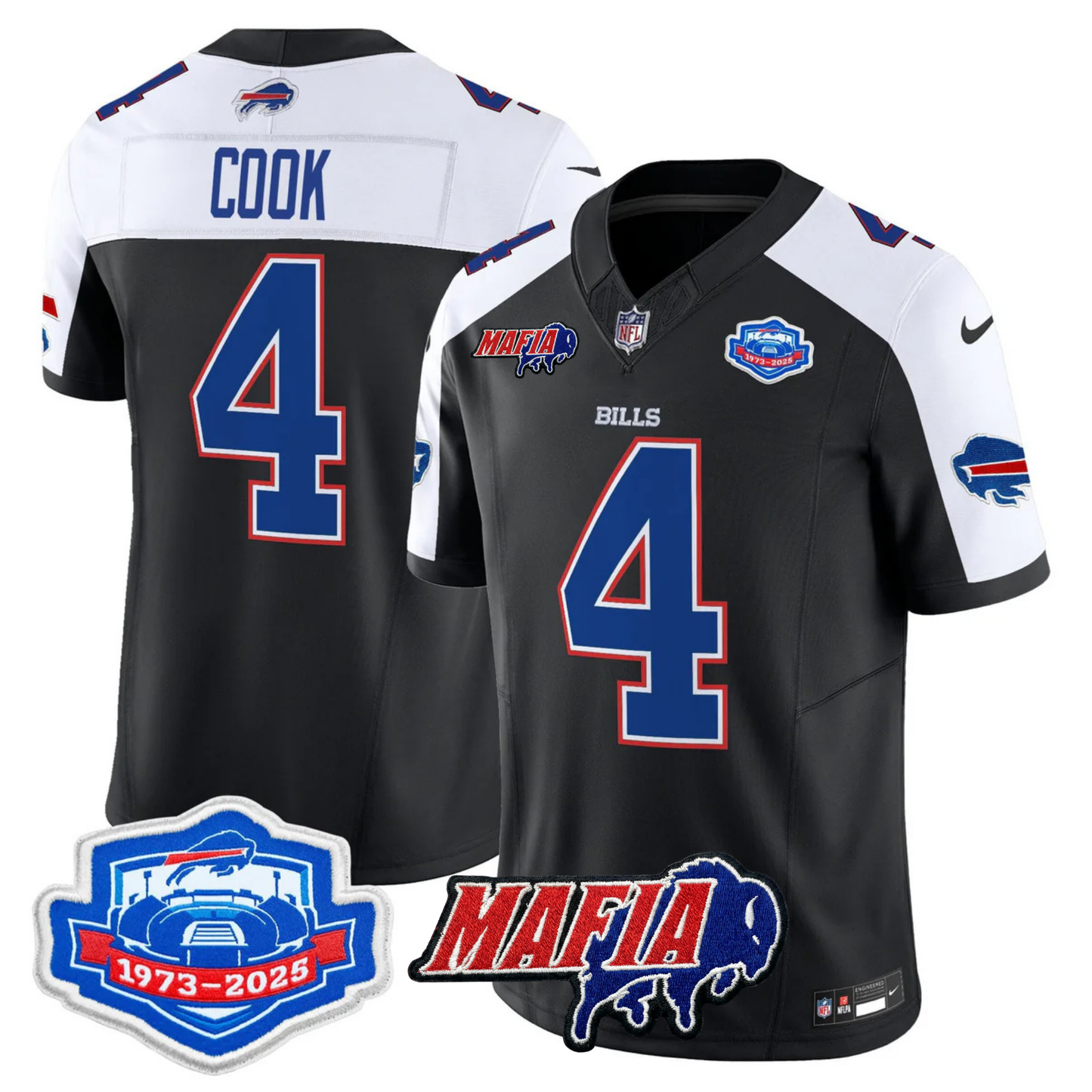 BUF 2025 Bills Mafia & Farewell Season Patch Vapor Limited Jersey - All Stitched