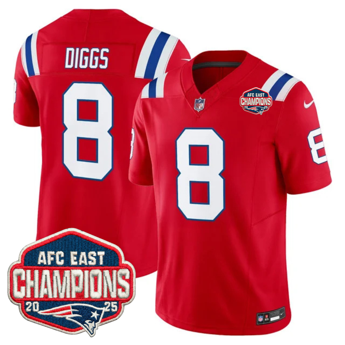 NE AFC East Champions Patch Vapor Limited Jersey - All Stitched