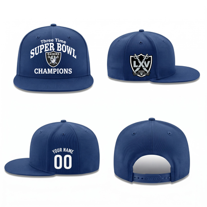LVR 3X Super Bowl Champions Personalized Snapback Cap - Printed V2