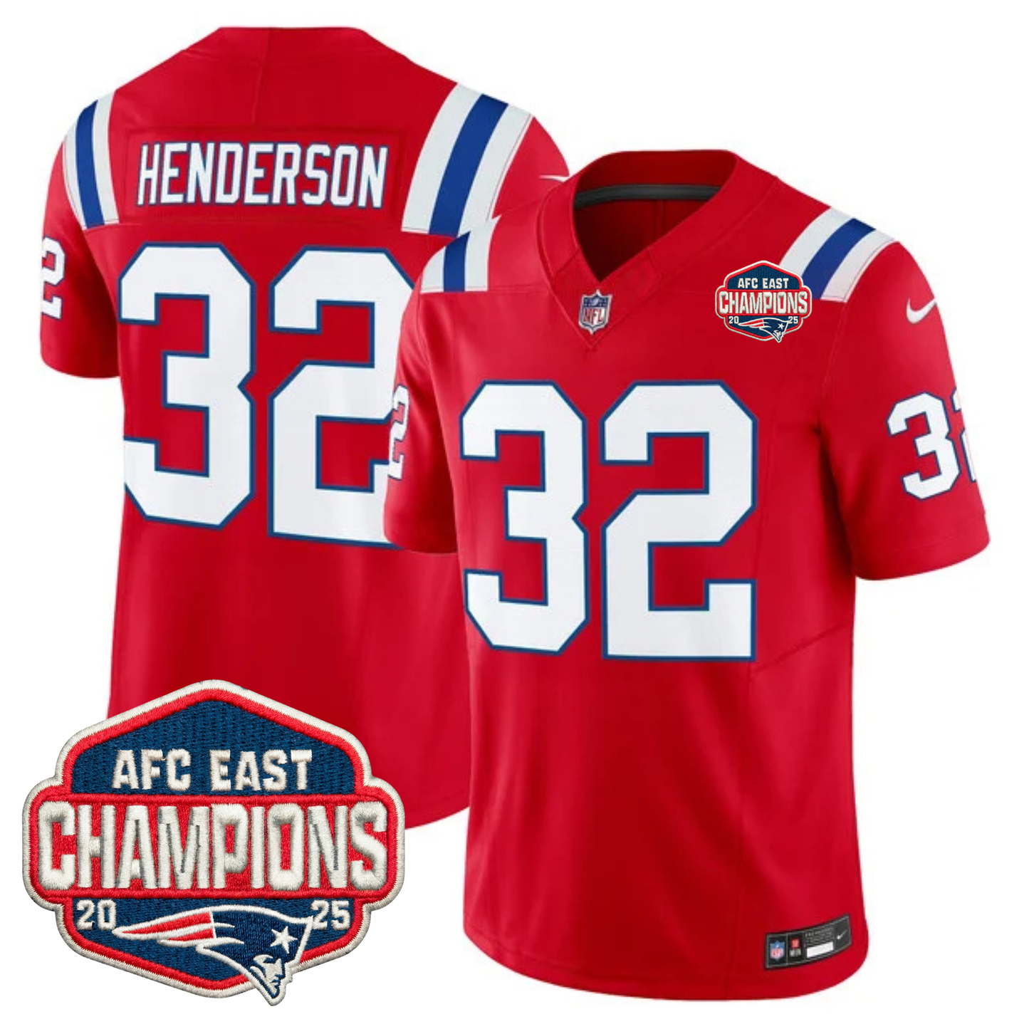 NE AFC East Champions Patch Vapor Limited Jersey - All Stitched