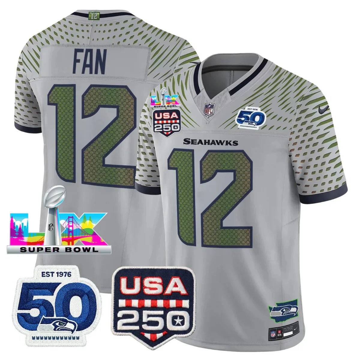 SEA SB LX Game Patch Jersey - All Stitched