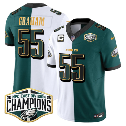 Eagles 2025 NFC East Division Champions Gold Trim Vapor Limited Jersey - All Stitched