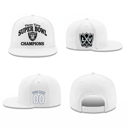 LVR 3X Super Bowl Champions Personalized Snapback Cap - Printed V2
