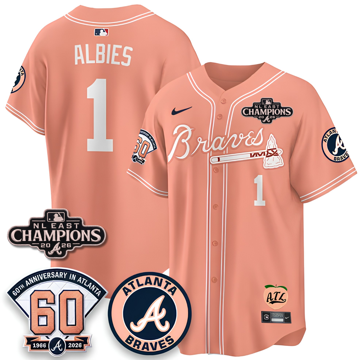 ATL 2026 NL East Champs Peach Edition - Stitched