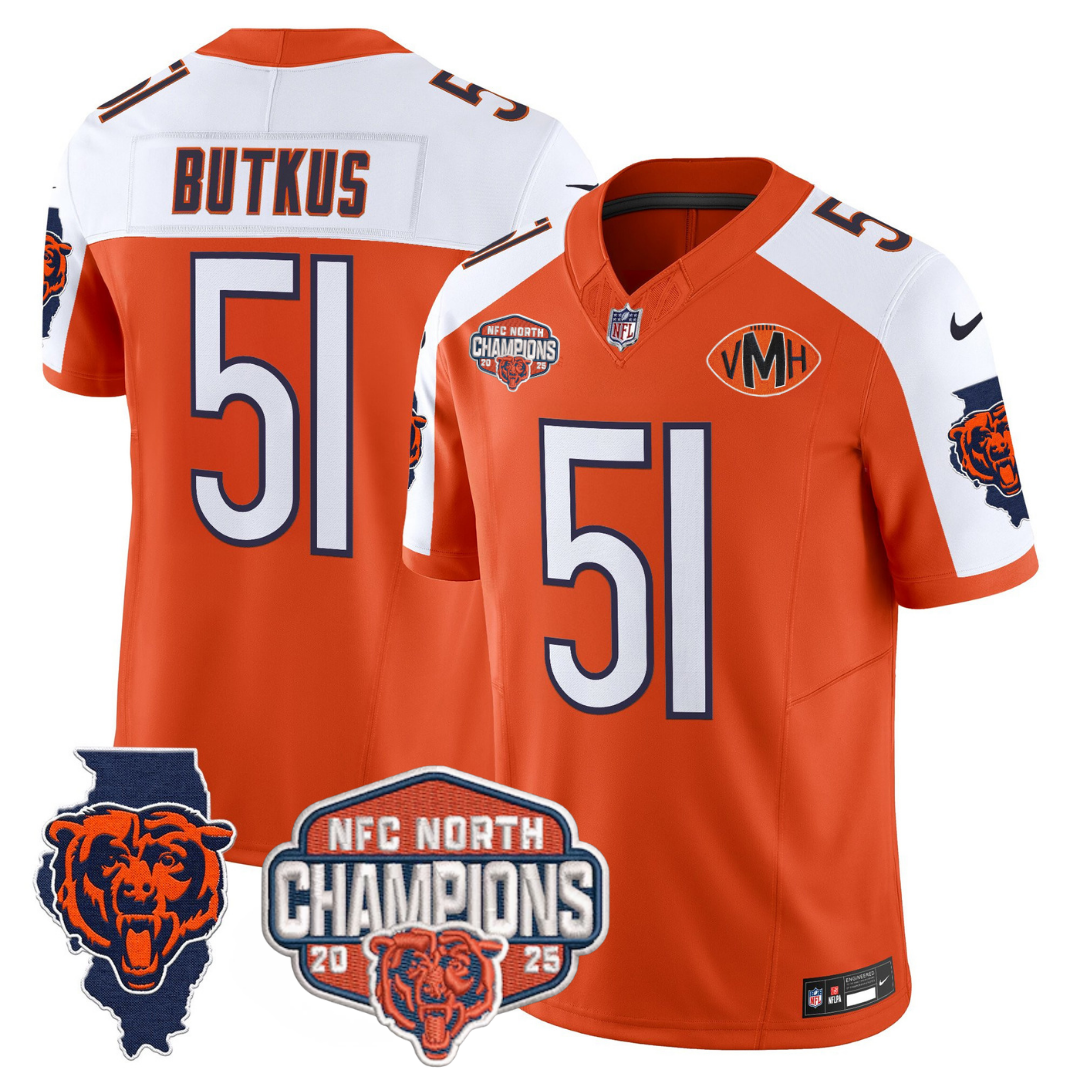 CHI 2025 NFC North Champions Patch Jersey V2 - All Stitched