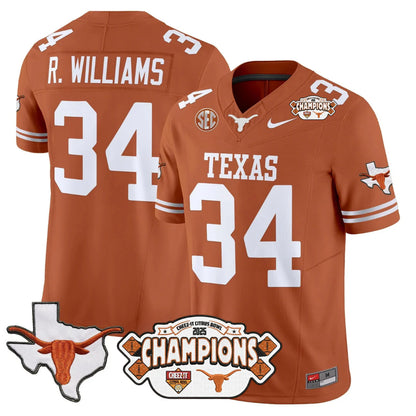 TEX 2025 State Map & Citrus Bowl Champions Patch Vapor Limited Jersey V1 - All Stitched