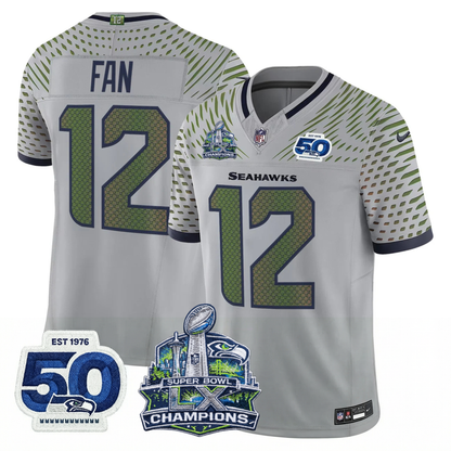 SEA S.Bowl LX Champions Patch Vapor Limited Jersey - All Stitched