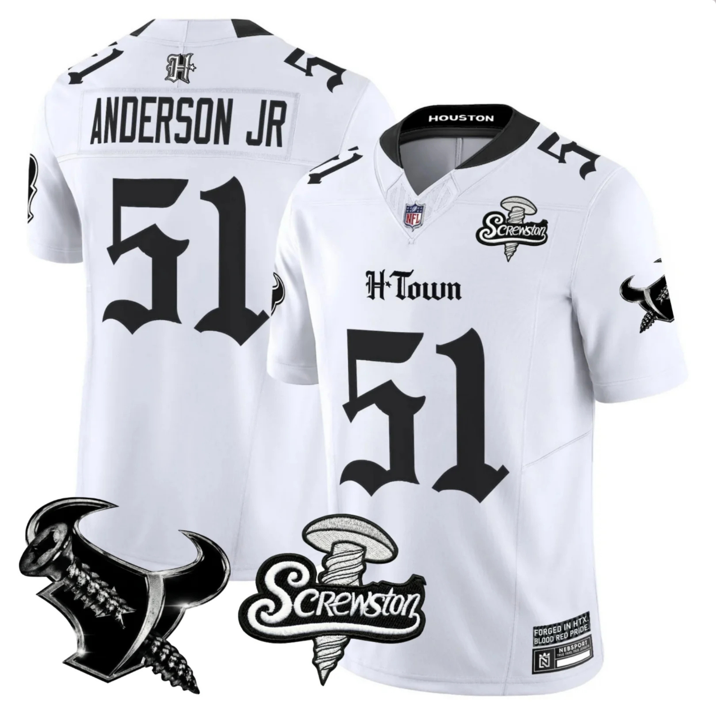 HOU 'Gothic Lone Star Shadows' DJ Screw Edition Vapor Limited Jersey - All Stitched