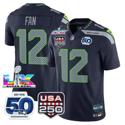SEA SB LX Game Patch Jersey - All Stitched