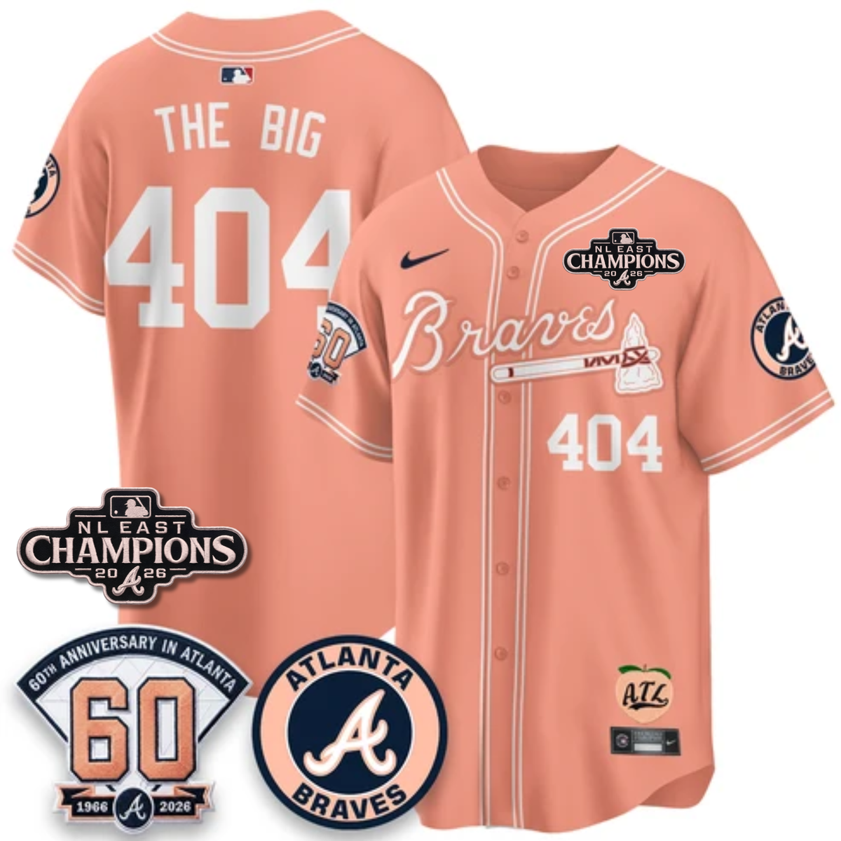 ATL 2026 NL East Champs Peach Edition - Stitched