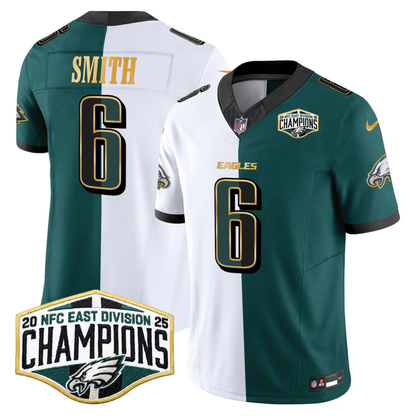 Eagles 2025 NFC East Division Champions Gold Trim Vapor Limited Jersey - All Stitched