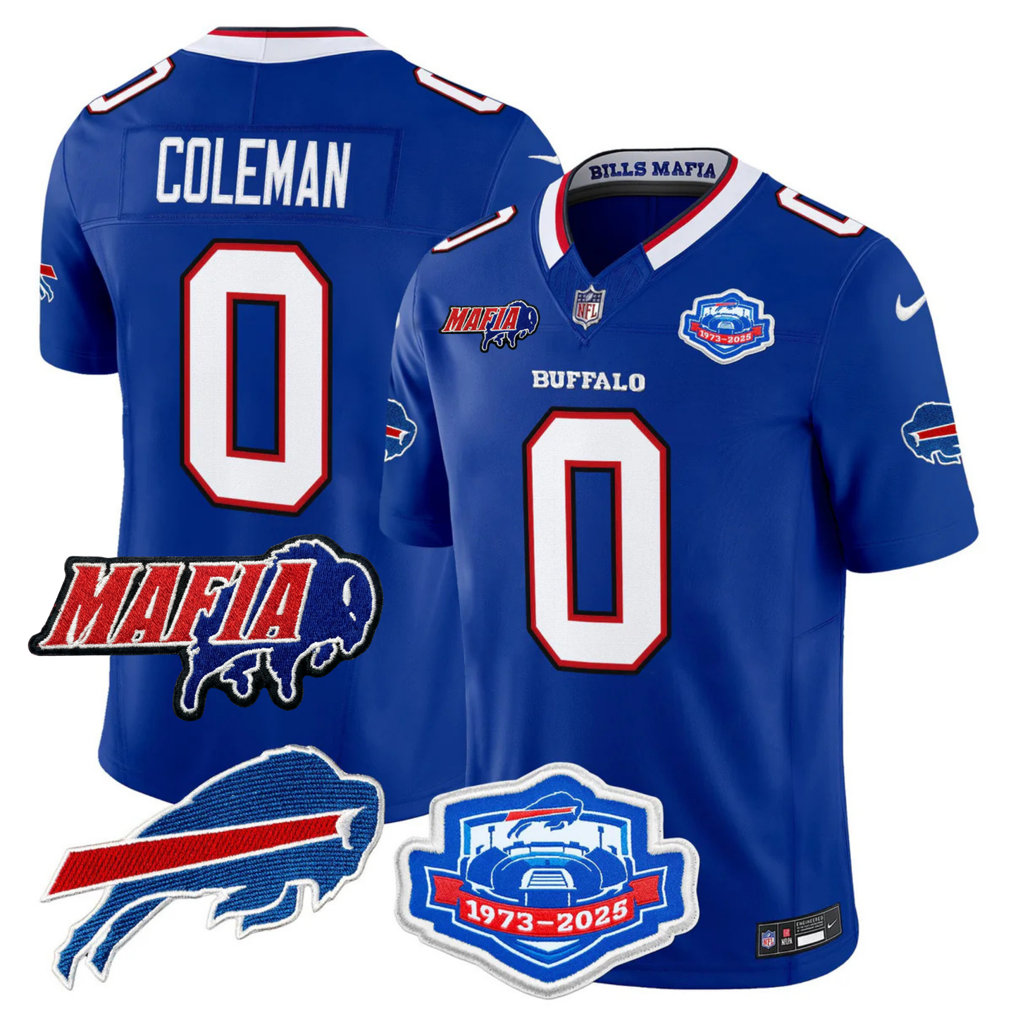 BUF 2025 Bills Mafia & Farewell Season Patch Vapor Limited Jersey - All Stitched