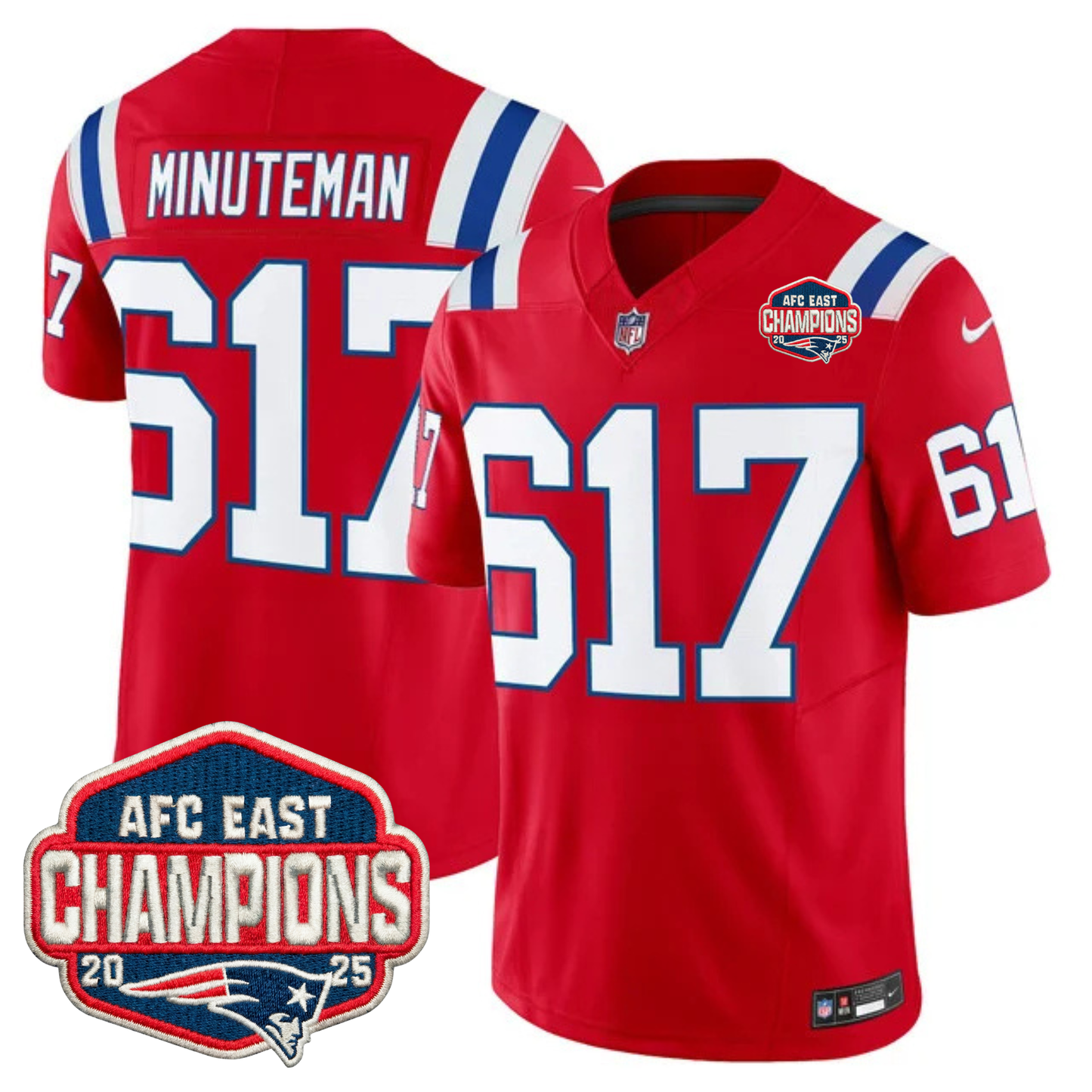 NE AFC East Champions Patch Vapor Limited Jersey - All Stitched