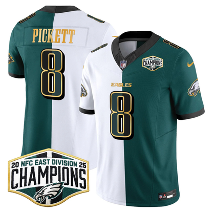 Eagles 2025 NFC East Division Champions Gold Trim Vapor Limited Jersey - All Stitched