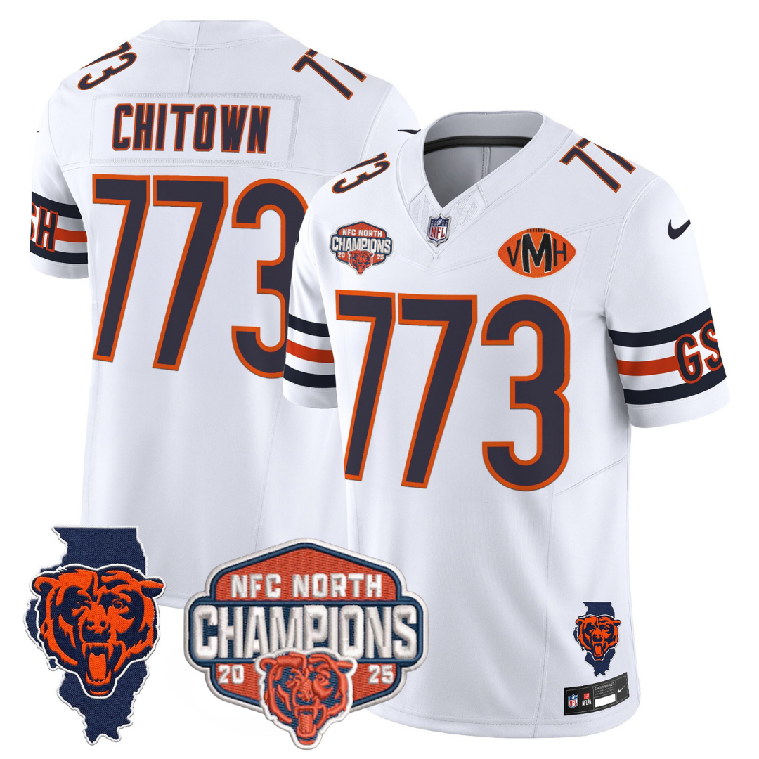 CHI 2025 NFC North Champions Patch Jersey V2 - All Stitched