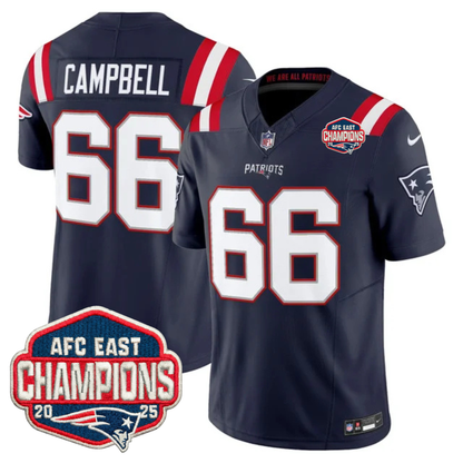 NE AFC East Champions Patch Vapor Limited Jersey - All Stitched