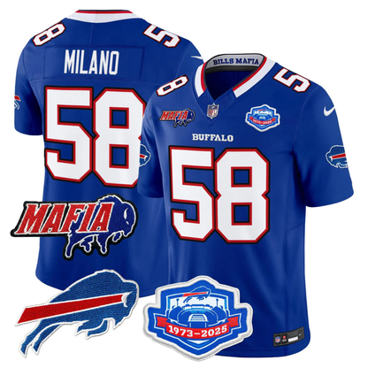 BUF 2025 Bills Mafia & Farewell Season Patch Vapor Limited Jersey - All Stitched