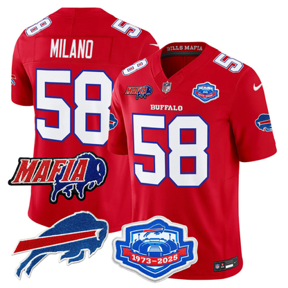 BUF 2025 Bills Mafia & Farewell Season Patch Vapor Limited Jersey - All Stitched